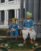 A double portrait of two boys