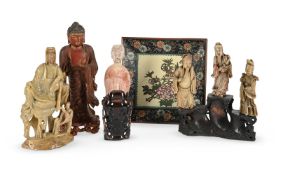 A Chinese lacquered wood figure of bodhisattva