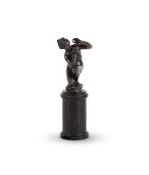 AFTER GIAMBOLOGNA, A BRONZE FIGURE OF 'THE CROUCHING VENUS', ITALIAN, PROBABLY 19TH CENTURY