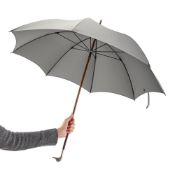 AN EDWARDIAN SILVER MOUNTED PALMWOOD LADY'S UMBRELLA OR PARASOL, LONDON, 1904