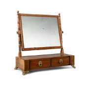 Y A REGENCY ROSEWOOD AND BRASS INLAID DRESSING MIRROR, IN THE MANNER OF GEORGE BULLOCK, CIRCA 1820
