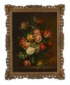 ENGLISH SCHOOL (20TH CENTURY), TWO STILL LIVES OF FLOWERS IN A GLASS