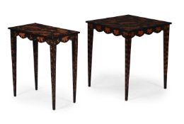 A PAINTED OCCASIONAL TABLE DECORATED WITH FERN MOTIFS, POSSIBLY SUPPLIED BY COLEFAX & FOWLER