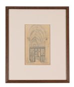 BRITISH SCHOOL (20TH CENTURY), SKETCH OF A CHURCH INTERIOR