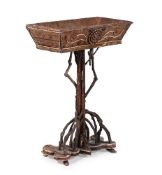 A RUSTIC TWIG-WORK PLANT STAND, LATE 19TH OR EARLY 20TH CENTURY