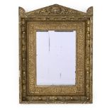 A LARGE CARVED GILTWOOD AND GESSO MIRROR, IN FRENCH EMPIRE STYLE, 20TH CENTURY