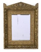 A LARGE CARVED GILTWOOD AND GESSO MIRROR, IN FRENCH EMPIRE STYLE, 20TH CENTURY