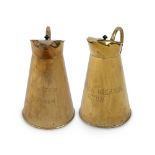 A PAIR OF LARGE BRASS WATER JUGS, LATE 19TH OR EARLY 20TH CENTURY