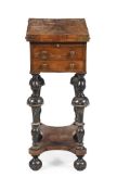 Y A ROSEWOOD AND EBONISED WRITING TABLE, 19TH CENTURY AND INCORPORATING SOME 18TH CENTURY ELEMENTS
