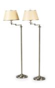 A PAIR OF BRASS STANDARD LAMPS, MODERN