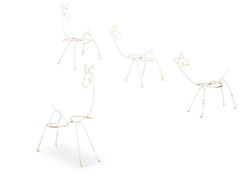 A SET OF FOUR METAL PLANTER STANDS IN THE FORM OF DEER, TUSCANY, CIRCA 1950s
