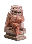 A LARGE CHINESE MARBLE BUDDHISTIC LION, 20TH CENTURY