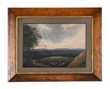 ENGLISH PRIMITIVE SCHOOL (19TH CENTURY), SHEEP IN A LANDSCAPE