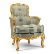 A GILTWOOD CHILD'S ARMCHAIR IN LOUIS XVI STYLE, LATE 19TH CENTURY