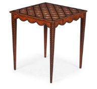 A FLORAL PAINTED SIDE TABLE, POSSIBLY SUPPLIED BY COLEFAX & FOWLER, OF RECENT MANUFACTURE