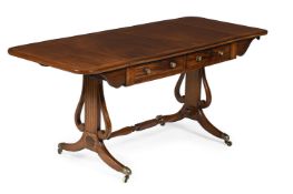 A REGENCY MAHOGANY AND INLAID SOFA TABLE, CIRCA 1820