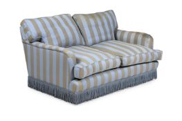 A STRIPED TWO SEAT SOFA, OF RECENT MANUFACTURE