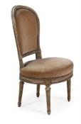 A LOUIS XVI PARCEL GILT AND GREEN PAINTED CHAIR ATTRIBUTED TO GEORGES JACOB, 18TH CENTURY