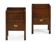 A MATCHED PAIR OF GEORGE III MAHOGANY BEDSIDE COMMODES, CIRCA 1800