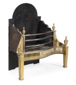 A POLISHED BRASS, STEEL AND IRON 'ASTON' FIRE GRATE BY JAMB LONDON, CONTEMPORARY