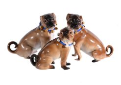 A MEISSEN MODEL OF A PUG, LATE 19TH CENTURY