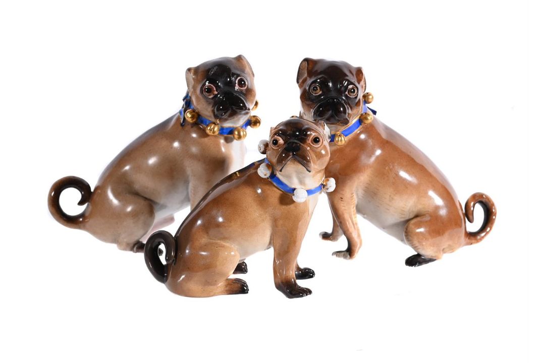 A MEISSEN MODEL OF A PUG, LATE 19TH CENTURY - Image 1 of 3