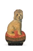A PAINTED WOOD DUMMY BOARD DEPICTING A DANDIE DINMONT, EARLY 20TH CENTURY