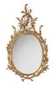 A CARVED GILTWOOD MIRROR, IN IRISH GEORGE III STYLE, 20TH CENTURY