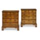 A PAIR OF WALNUT BEDSIDE CHESTS OF DRAWERS, IN GEORGE II STYLE, OF RECENT MANUFACTURE - Image 1 of 4