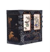 A JAPANESE BLACK, SILVER AND GILT LACQUER TABLE CABINET OR KODANSU, MEIJI PERIOD, 19TH CENTURY