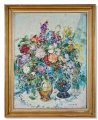 CONTINENTAL SCHOOL (20TH CENTURY), STILL LIFE WITH VASES OF FLOWERS