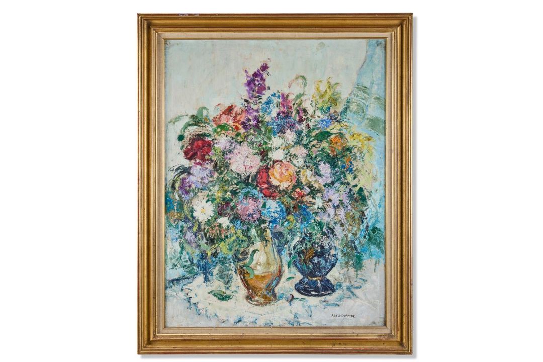 CONTINENTAL SCHOOL (20TH CENTURY), STILL LIFE WITH VASES OF FLOWERS - Image 1 of 3