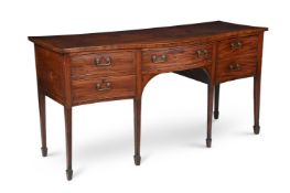 A GEORGE III MAHOGANY SERPENTINE FRONTED SIDEBOARD, LATE 18TH OR EARLY 19TH CENTURY