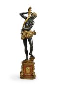 A POLYCHROME PAINTED AND PARCEL GILT 'MORETTO' FIGURE ON STAND, IN VENETIAN TASTE, 20TH CENTURY
