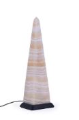 A LARGE EGYPTIAN ALABASTER AND MARBLE OBELISK, 20TH CENTURY