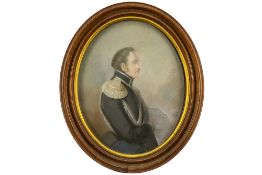 antique presumably Russian pastel with a portrait of Count Paskevitch-Erevanski Antieke, allicht
