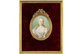 TOCQUÉ JEAN LOUIS (1696 - 1772) 18th Cent. miniature with the portrait of Tsarina Elisabeth Petrovna
