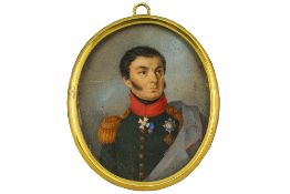 19th Cent. Russian miniature with the portrait of General Nikolayevich Raevsky (famous from the