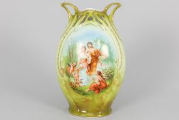19th/20th Cent. Russian Art Nouveau vase "Gardner Moscou" marked porcelain with a polychrome decor
