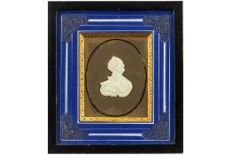 18th/19th Cent. Russian Kholmogory miniature in finely sculpted and engraved morse bone with the