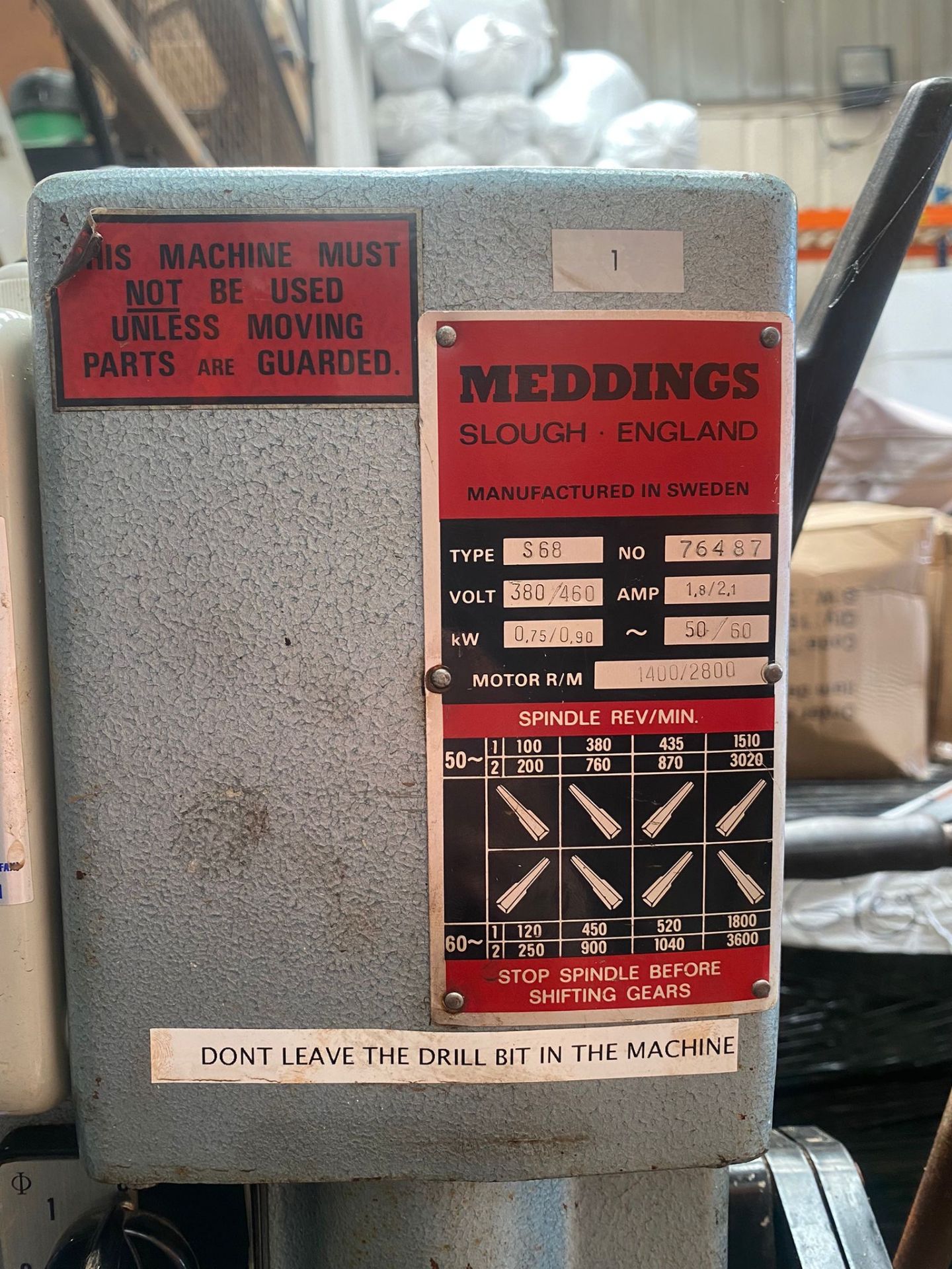 MEDDINGS FLOOR STANDING PILLAR DRILL