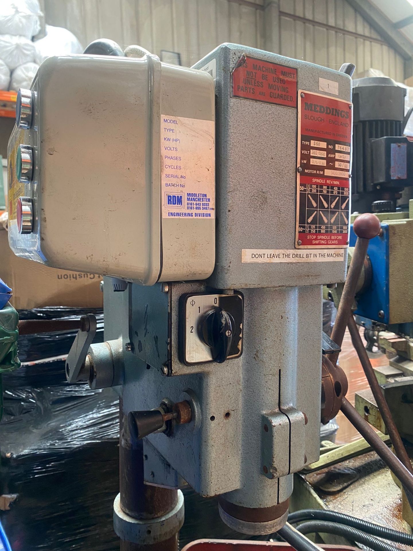 MEDDINGS FLOOR STANDING PILLAR DRILL - Image 4 of 5