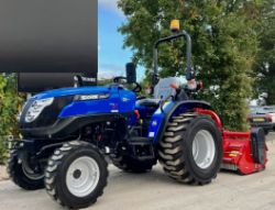 ** BRAND NEW ** SOLIS S26 26HP COMPACT TRACTOR WITH HYDRAULIC OFFSET FLAIL MOWER