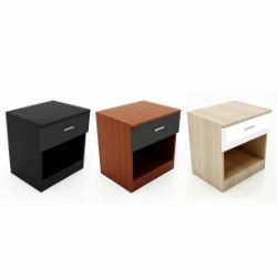JOB LOT 30 WHITE ON BLACK BEDSIDE TABLES