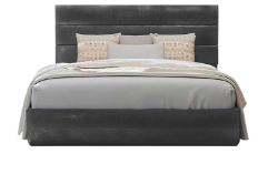 FREE DELIVERY - HORIZONTAL BED FRAME - KING - GREY(MTOSB-00202-3)