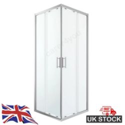 BELOYA SQUARE SHOWER ENCLOSURE WITH CORNER ENTRY DOUBLE SLIDING DOOR 76CM NEW BOX