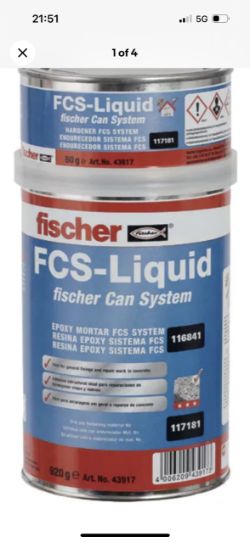 RRP £8400, JOB LOT RESIN 280X FISCHER FCS LIQUID EPOXY RESIN 920G