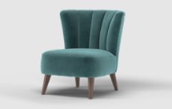 SOFOLOGY FINCHLEY ACCENT CHAIR IN NORDIC TEAL ALL OVER WITH GREY WOOD FEET RRP Â£439