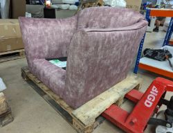 SOFOLOGY BARTELLI ARMCHAIR IN SUBLIME DUSK WILD GOLD MIX WITH FOAM BACK AND DARK WOOD FEET RRP Â£559