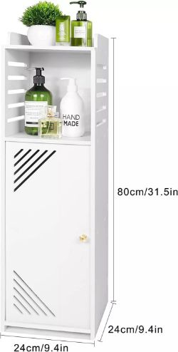 WATERPROOF BATHROOM CABINET, WHITE BATHROOM STORAGE UNIT, MODERN MULTI-PURPOSE NEW BOX